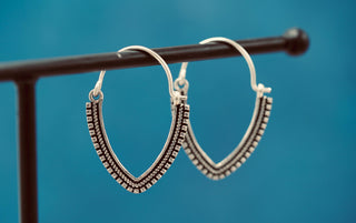 Small Boho Hoop Earrings, Bohemian Style Hoops, Hypoallergenic Option, Gift for Her