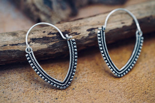 Small Boho Hoop Earrings, Bohemian Style Hoops, Hypoallergenic Option, Gift for Her