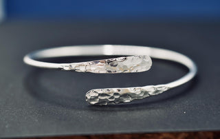 Hammered Silver Bangle