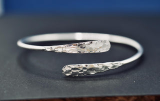 Hammered Silver Bracelet, Non Tarnish Bangle