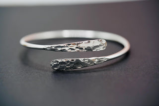 Hammered Silver Bracelet, Non Tarnish Bangle