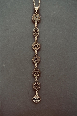 Gold Seven 7 Chakras Necklace / Gift Box / Gift For Her / Hypoallergenic / Yoga / / Boho / Hippie / Rustic / Ethnic