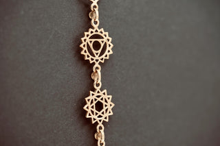 Gold Seven 7 Chakras Necklace / Gift Box / Gift For Her / Hypoallergenic / Yoga / / Boho / Hippie / Rustic / Ethnic