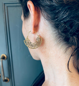 Ornate Hoop Earrings, Small Decorative Mandala Hoops / Boho Jewellery KaaliBoutiqueLTD