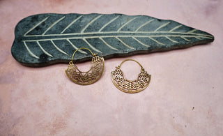 Ornate Hoop Earrings, Small Decorative Mandala Hoops / Boho Jewellery KaaliBoutiqueLTD