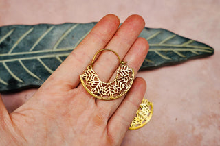 Ornate Hoop Earrings, Small Decorative Mandala Hoops / Boho Jewellery KaaliBoutiqueLTD