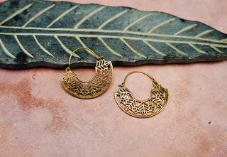 Ornate Hoop Earrings, Small Decorative Mandala Hoops / Boho Jewellery KaaliBoutiqueLTD