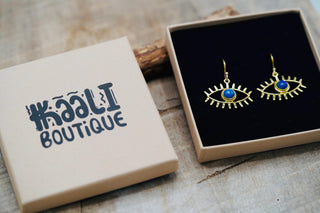 Eye Earrings Moonstone Dangling Pendant Brass Earrings for Women, Statement Earrings, Unique Eye Earrings, Gift for Spiritual Woman.