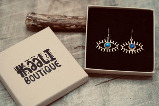 Eye Earrings Moonstone Dangling Pendant Brass Earrings for Women, Statement Earrings, Unique Eye Earrings, Gift for Spiritual Woman.