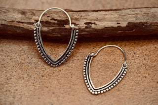 Small Boho Hoop Earrings, Bohemian Style Hoops, Hypoallergenic Option, Gift for Her