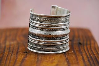 Large Silver Cuff Bracelet / Tribal / Mens Bracelet / Boho / Ethnic / Rustic / Bohemian / Hippie / Gypsy / Jewellery / Mens jewelery