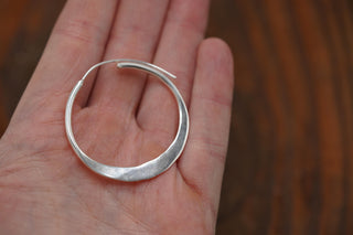 Rustic Silver Hoop Earrings / Boho Hoops / Ethnic Jewellery / Everyday Silver Earrings / Boho Classic / Bohemian Style / Gypsy