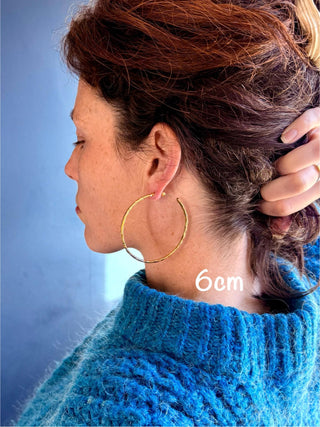 Elegant Gold Hoops / Hammered / Brass Hoops / Ethnic Boho Classic XL Bohemian Marriage Bridal Jewelry Hippie Hiphop Festival