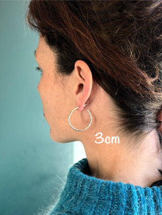 Elegant Silver Hoops / Hammered / Silver Hoops / Ethnic Boho Classic XL Bohemian Marriage Bridal Jewelry Hippie Hiphop Festival