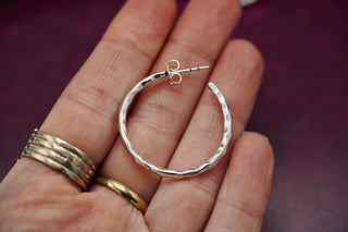 Elegant Silver Hoops / Hammered / Silver Hoops / Ethnic Boho Classic XL Bohemian Marriage Bridal Jewelry Hippie Hiphop Festival
