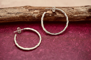Elegant Silver Hoops / Hammered / Silver Hoops / Ethnic Boho Classic XL Bohemian Marriage Bridal Jewelry Hippie Hiphop Festival