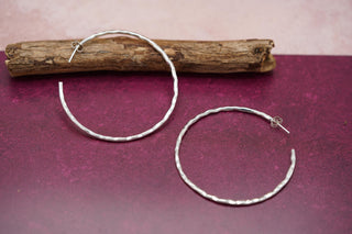 Elegant Silver Hoops / Hammered / Silver Hoops / Ethnic Boho Classic XL Bohemian Marriage Bridal Jewelry Hippie Hiphop Festival