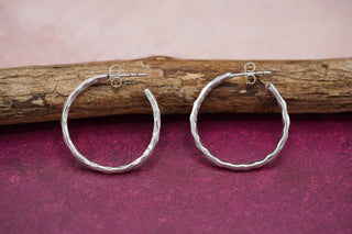 Elegant Silver Hoops / Hammered / Silver Hoops / Ethnic Boho Classic XL Bohemian Marriage Bridal Jewelry Hippie Hiphop Festival
