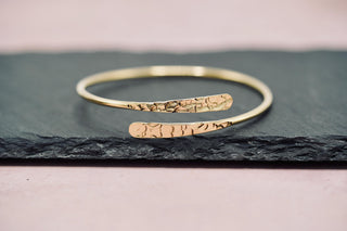 Gold Bangle for Women, Hammered Golden Brass Bracelet, Dainty Adjustable Bangle, Gift Box Option
