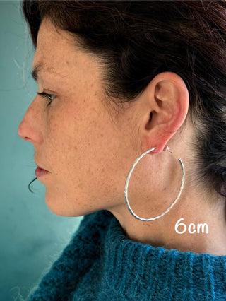 Elegant Silver Hoops / Hammered / Silver Hoops / Ethnic Boho Classic XL Bohemian Marriage Bridal Jewelry Hippie Hiphop Festival