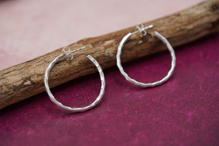 Elegant Silver Hoops / Hammered / Silver Hoops / Ethnic Boho Classic XL Bohemian Marriage Bridal Jewelry Hippie Hiphop Festival