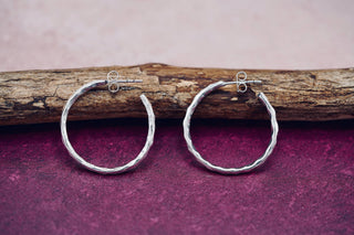 Elegant Silver Hoops / Hammered / Silver Hoops / Ethnic Boho Classic XL Bohemian Marriage Bridal Jewelry Hippie Hiphop Festival
