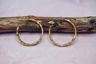 Elegant Gold Hoops / Hammered / Brass Hoops / Ethnic Boho Classic XL Bohemian Marriage Bridal Jewelry Hippie Hiphop Festival