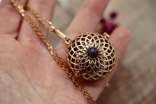 Bola Necklace Brass & Lapis Lazuli / Pregnancy / Harmony Ball / Chimes / Bell / Vegan / Ethnic / Boho / Tribasl / Hippie / Rustic / Vegan /