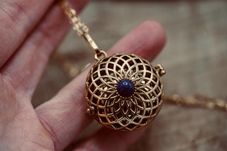 Bola Necklace Brass & Lapis Lazuli / Pregnancy / Harmony Ball / Chimes / Bell / Vegan / Ethnic / Boho / Tribasl / Hippie / Rustic / Vegan /