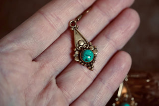 Boho Turquoise Dangle Earrings – Vintage Style Brass Dangle Earrings – Ethnic Tribal Jewellery – Black Stone – Gift for Her