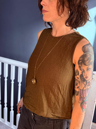 Gold Bola Necklace Brass & Moonstone / Pregnancy / Harmony Ball / Chimes / Steel Chain / Bell / Vegan / Ethnic / Boho / Hippie / Rustic /
