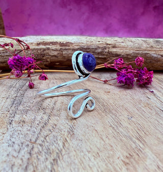 Boho Lapis Lazuli Silver Ring, Non Tarnish Jewellery Adjustable Silver Ring