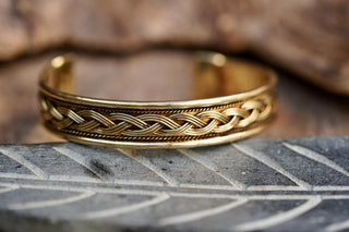Brass Celtic Knot Cuff Bracelet, Bohemian Jewellery Gift for Her, Men's Bracelet