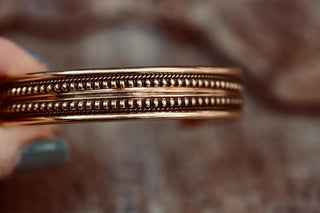 Boho Cuff Bracelet, Textured Beaded Brass Bracelet, Bohemian Jewellery Gift for Her