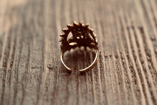 Hand of Fatima Protection Ring, Size Adjustable, Intricate Ethnic Brass Statement Ring,