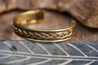 Brass Celtic Knot Cuff Bracelet, Bohemian Jewellery Gift for Her, Men's Bracelet