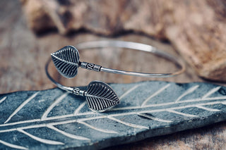 Boho Silver Arm Bracelet, Leaf Upper Arm Cuff, Adjustable Armlet, Festival Jewellery, Goddess Style Arm Band, Bohemian Jewellery Gift