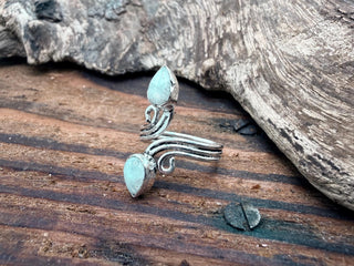 Silver Spiral Moonstone Adjustable Ring, Non Tarnish Ring, One size bohemian Ring for Her