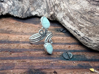 Silver Spiral Moonstone Adjustable Ring, Non Tarnish Ring, One size bohemian Ring for Her