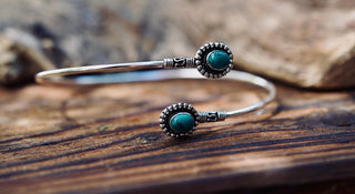 Silver Arm Bracelet Turquoise – Bali Style Silver Upper Arm Bracelet, Boho Goddess Jewellery, Adjustable Statement Arm Band