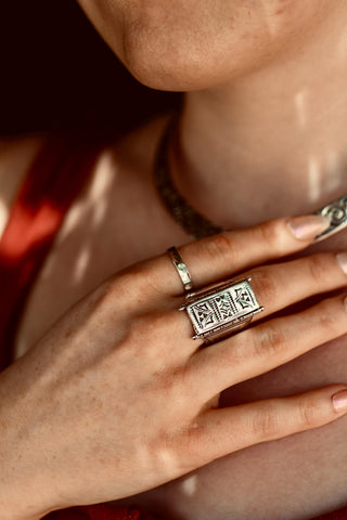 Tuareg Silver Ring / Mens Ring / Boho / Ethnic / Rustic / Festival / Bohemian / Hippie / Gypsy / Psy / Thumb / Mens gift