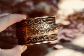 Boho Cuff Bracelet, Detailed Brass Bracelet, Bohemian Jewellery Gift for Her