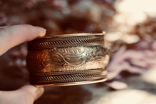 Boho Cuff Bracelet, Detailed Brass Bracelet, Bohemian Jewellery Gift for Her