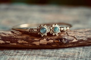 Labradorite Brass Bracelet, Brass Boho Bangle, Bohemian Gift