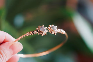 Labradorite Brass Bracelet, Brass Boho Bangle, Bohemian Gift