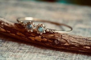 Labradorite Brass Bracelet, Brass Boho Bangle, Bohemian Gift