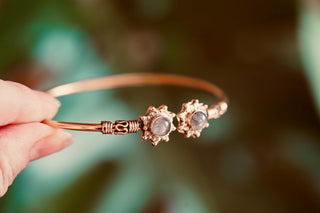 Labradorite Brass Bracelet, Brass Boho Bangle, Bohemian Gift