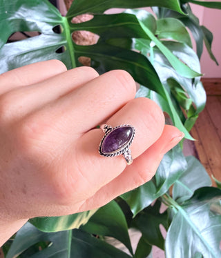 Chunky Black Onyx Silver Ring, Non Tarnish Silver Plated Women's Ring, Boho Ring Ethnic Style Jewellery