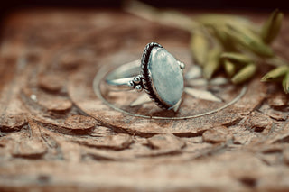Chunky Moonstone Silver Ring, Non Tarnish Silver Plated Women's Ring, Boho Ring Ethnic Style Jewellery
