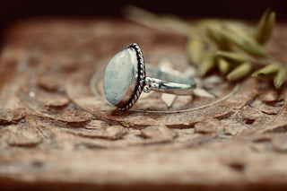 Chunky Moonstone Silver Ring, Non Tarnish Silver Plated Women's Ring, Boho Ring Ethnic Style Jewellery